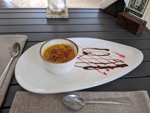 Coconut creme brulee was fantastic  at Mother Earth Vegan Restaurant in Tamarindo