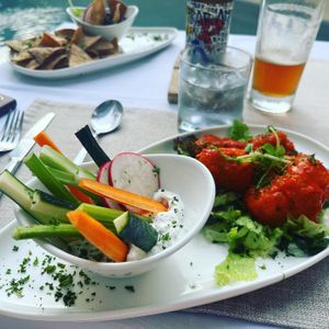 Buffalo cauliflower wings   at Mother Earth Vegan Restaurant in Tamarindo