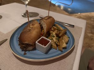 Philly sandwich — best ever!  at Mother Earth Vegan Restaurant in Tamarindo