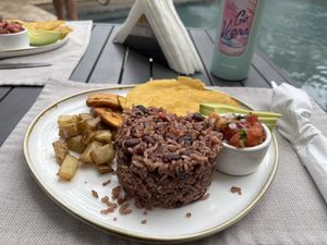 Gallo pinto (breakfast)  at Mother Earth Vegan Restaurant in Tamarindo