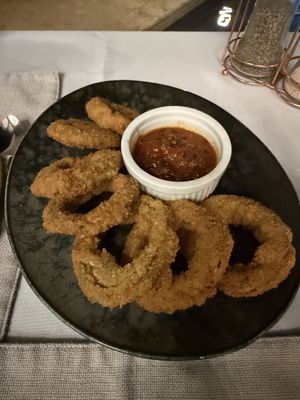 Eggplant calamari   at Mother Earth Vegan Restaurant in Tamarindo