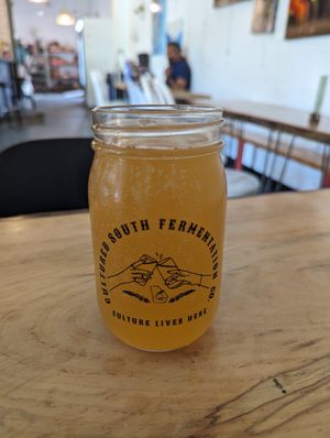 Paloma (grapefruit+ lime) kombucha at Cultured South Fermentation Co in Atlanta
