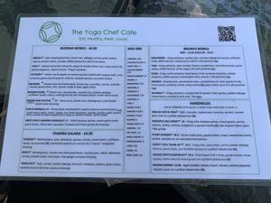 Front menu  at The Yoga Chef Cafe & Meal Prep in Port Coquitlam