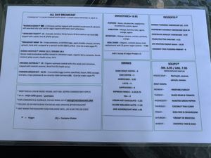 Back menu  at The Yoga Chef Cafe & Meal Prep in Port Coquitlam