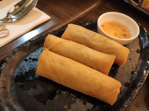 Vegan Spring Rolls at Phat Elephant in Nundah