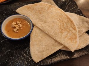 Vegan Roti bread & peanut sauce at Phat Elephant in Nundah