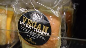 vegan breakfast sandwich at Amazon Go - Denny Triangle in Seattle