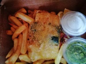 Tofish and chips with minty mushy peas and tartare sauce at Sage in Belfast