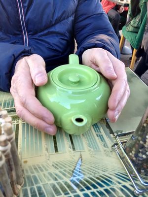 Warning herbal tea at Sage in Belfast