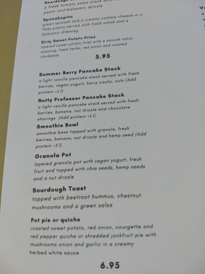 New brunch menu 1 at Sage in Belfast