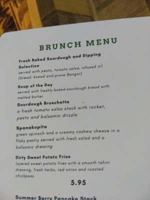 New brunch menu 4 at Sage in Belfast