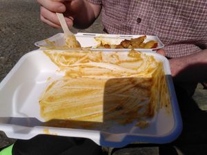 Nearly finished curry "not today seitan'  at Harry's Place CIC in Ballynahinch