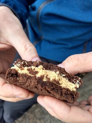 Peanut butter chocolate cookie sandwich at Harry's Place CIC in Ballynahinch