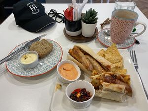 Bob the Belfast and wheaten bread with a dirty chai   at Harry's Place CIC in Ballynahinch