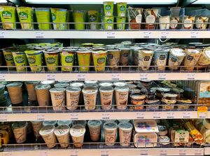 Plantbased yogurt alternatives at SuperBioMarkt - Friedrichstraße in Dusseldorf