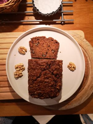 Vegan carrot & walnut cake  at Flora No Fauna Bakery in West London