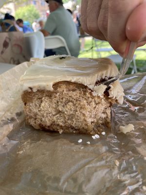 Sourdough cinnamon roll from Vegfest 2021 at Third Space Bakery Co-op in Pittsburgh