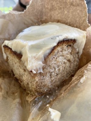 Sourdough cinnamon roll from Vegfest 2021 at Third Space Bakery Co-op in Pittsburgh
