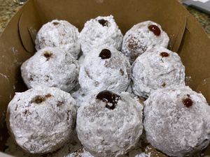 Dough-No-Nut Bites filled with dulce de leche, guava, and chocolate at No Nut Vegan Sweets in Miami