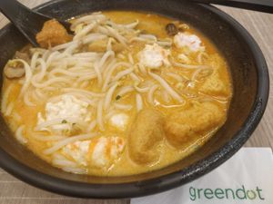 Signature Laksa. This is suitable for vegan at Greendot 绿一点 - Jurong Point 1 in West Singapore