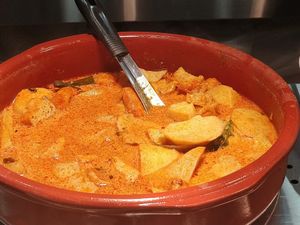 Curry with tau pok and potatoes at Greendot 绿一点 - Jurong Point 1 in West Singapore