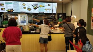 Counter area at Greendot 绿一点 - Jurong Point 1 in West Singapore