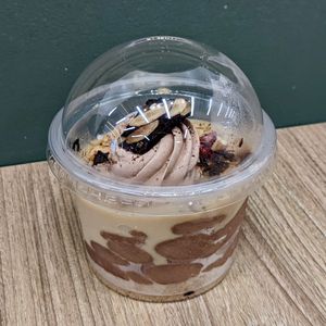 Vegan Belgian Chocolate Truffle & Caramel Cheesecake Parfait at Greendot 绿一点 - Jurong Point 1 in West Singapore