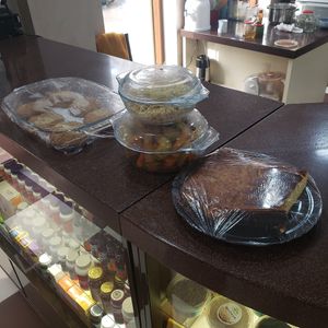 Some cakes and dishes at Sebcha in Khujand