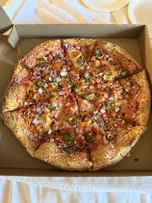 Spicy veg pizza   at Fat Tony's Pizza in Whistler