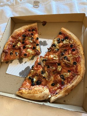 Artichoke sun-dried tomato pizza   at Fat Tony's Pizza in Whistler