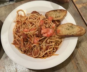 Spaghetti with meatballs   at Red Bamboo in New York City