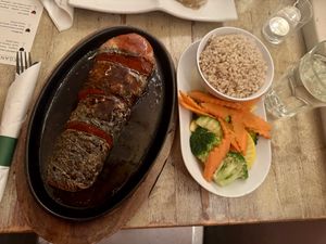 Teriyaki salmon. So much good food!  at Red Bamboo in New York City