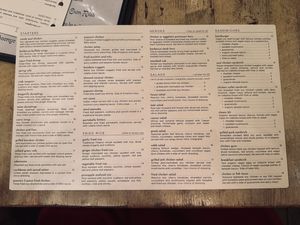 Extensive menu  at Red Bamboo in New York City
