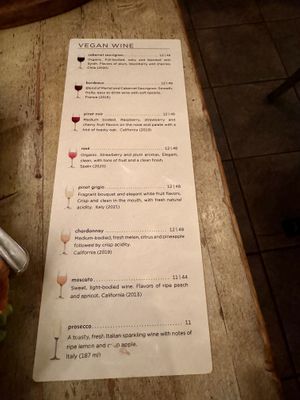 Good selection of wine  at Red Bamboo in New York City