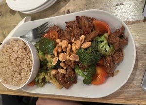 Spicy chicken with broccoli  at Red Bamboo in New York City