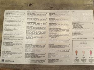 Menu  at Red Bamboo in New York City