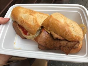 Philly “cheese” steak, so good! at Red Bamboo in New York City