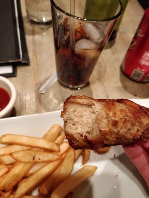 Soy chicken and fries at Red Bamboo in New York City