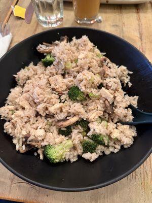 Garlic and Scallion Fried Rice (with tofu, mushrooms, and broccoli)  at Red Bamboo in New York City