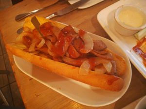 Philly cheese steak sandwich at Red Bamboo in New York City