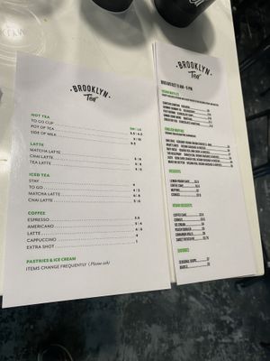 Some of the menus  at Brooklyn Tea in Atlanta