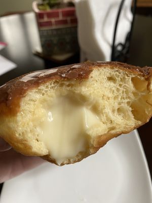 Vegan Boston Cream with Chocolate  at Friendly Doughnuts in Orange