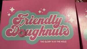 Box cover #Veganuary at Friendly Doughnuts in Orange