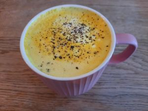 Tumeric latte at Vibes in Dorchester