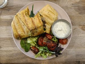 Breakfast burrito at Vibes in Dorchester