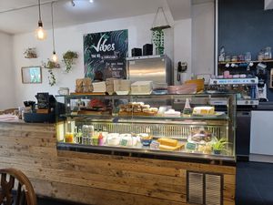 The cafe area at Vibes in Dorchester