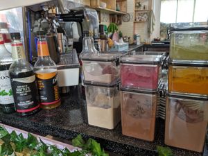 Loads of healthy lattes, turmeric and the like... at Vibes in Dorchester