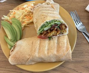Vegan falafel wrap with coleslaw and avocado   at Vibes in Dorchester