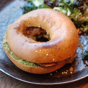 Hemp stack bagel at Kynd in Edinburgh