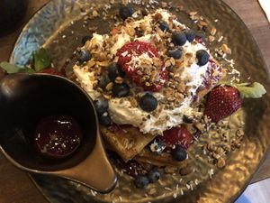 Berry waffle at Kynd in Edinburgh